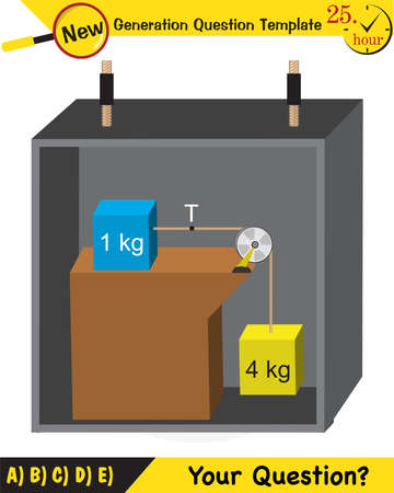 Physics, The laws of motion, Newton's laws of motion, next generation question template, dumb physics figures, exam question, epsのイラスト素材