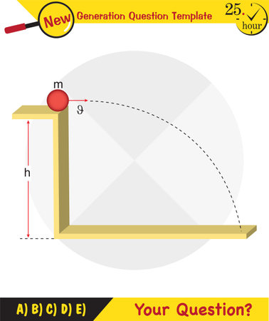 Physics, The laws of motion, Newton's laws of motion, next generation question template, dumb physics figures, exam question, epsのイラスト素材