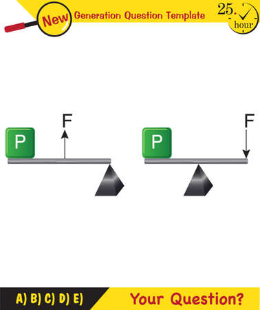 Physics, Science experiments on force and motion with pulley, Simple Machines, Springs, Pulleys, Gears, next generation question template, dumb physics figures, exam question, epsのイラスト素材