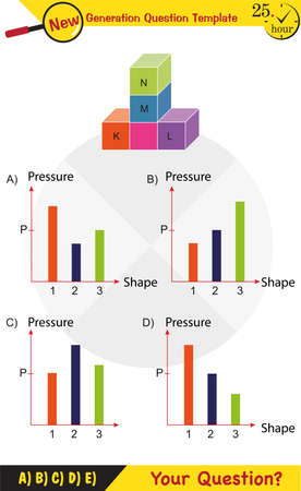 Pressure in solids, Different solid pressure examples, Physics examples study, pressure example in solids physics science lesson, next generation question templateのイラスト素材