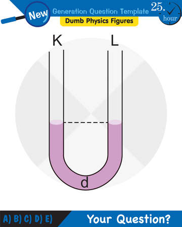 Physics, pressure and lifting force, pressure of stagnant waters, archimedes principle, pressure of liquids, containers filled with water, next generation question templateのイラスト素材