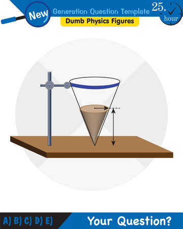 Physics, pressure and lifting force, pressure of stagnant waters, archimedes principle, pressure of liquids, containers filled with water, next generation question templateのイラスト素材