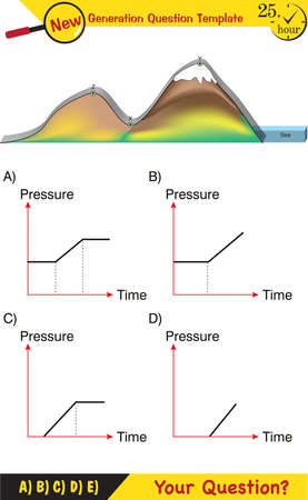 Physics, pressure in liquids and gases, Physical experience confirming that liquids, gases transmit pressure in all directions equally - Pascal's law, epsのイラスト素材