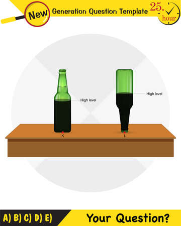 Physics, pressure in liquids and gases, Physical experience confirming that liquids, gases transmit pressure in all directions equally - Pascal's law, epsのイラスト素材