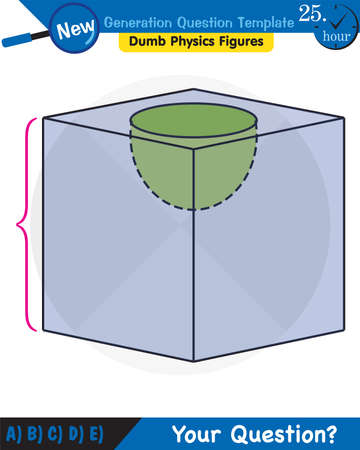 Physics, solid shapes, center of mass, next generation question template, dumb physics figures, exam question, epsのイラスト素材