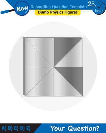 Physics, solid shapes, center of mass, next generation question template, dumb physics figures, exam question, epsのイラスト素材
