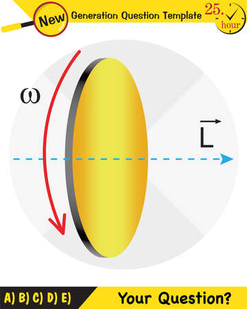 Physics, Uniform circular motion with changing position and velocity vectors and angles, Next generation question template, exam question, epsのイラスト素材