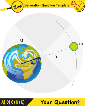 Physics, kepler's second law of planetary motion, next generation question template, exam question, epsのイラスト素材