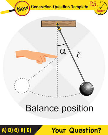 Physics, simple harmonic motion, next generation question template, exam question, epsのイラスト素材