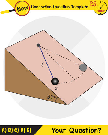 Physics, simple harmonic motion, next generation question template, exam question, epsのイラスト素材