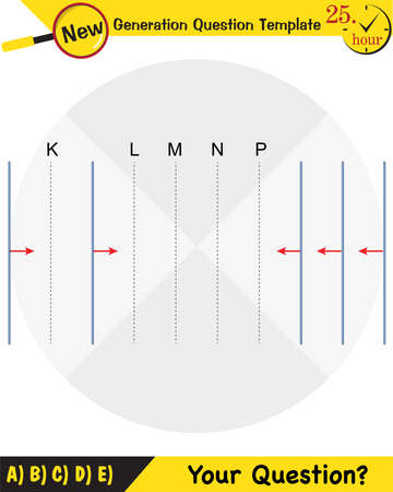 Physics, Wave mechanics, Diffraction, Wave train, next generation question template, dumb physics figures, exam question, epsのイラスト素材