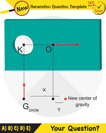 Physics, center of mass, next generation question template, dumb physics figures, exam question, epsのイラスト素材