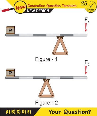 Physics, simple machines, next generation question template, dumb physics figures, exam question, epsのイラスト素材