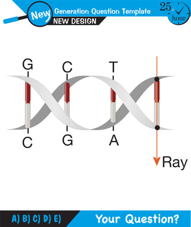 Biology, DNA helix, DNA replication, next generation question template, dumb physics figures, exam question, epsのイラスト素材