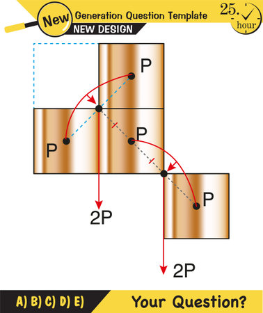 Physics - Solid shapes, center of mass, next generation question template, exam question, epsのイラスト素材