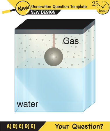 Physics, pressure in liquids and gases, Physical experience confirming that liquids, gases transmit pressure in all directions equally, Pascal's law, exam question, epsのイラスト素材