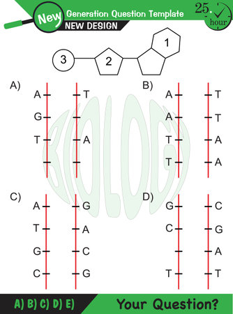Biology, DNA helix, DNA replication, next generation question template, dumb physics figures, exam question, epsのイラスト素材