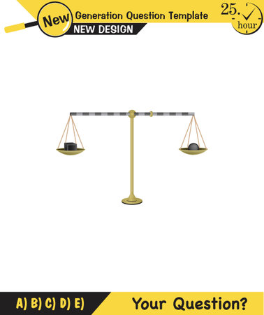 Physics, equal arm scales, next generation question template, dumb physics figures, exam question, epsのイラスト素材
