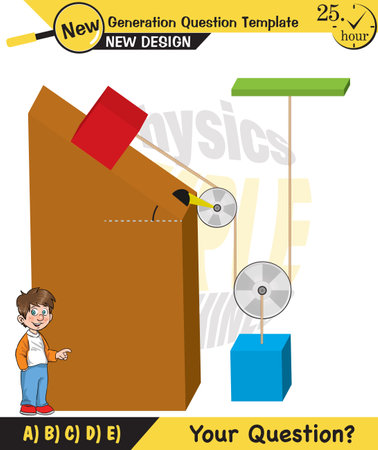 Physics, inclined plane, next generation question template, dumb physics figures, exam question, epsのイラスト素材