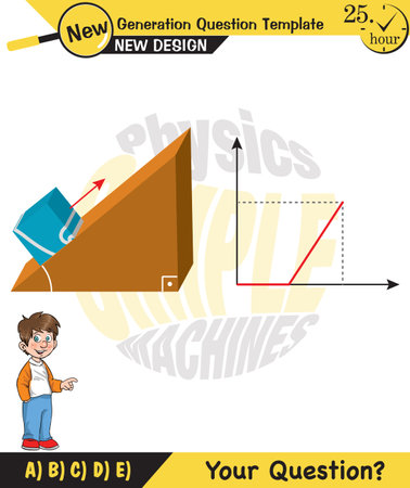 Physics, inclined plane, next generation question template, dumb physics figures, exam question, epsのイラスト素材