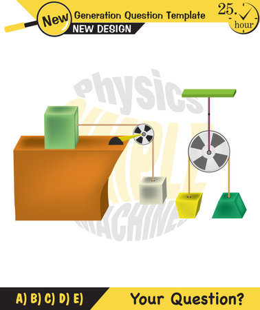 Physics, inclined plane, next generation question template, dumb physics figures, exam question, epsのイラスト素材