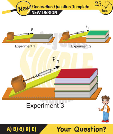Physics, inclined plane, next generation question template, dumb physics figures, exam question, epsのイラスト素材