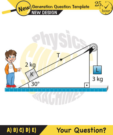Physics, inclined plane, next generation question template, dumb physics figures, exam question, epsのイラスト素材