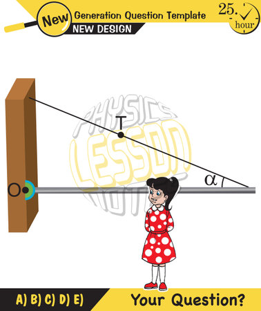 Physics, Force and Motion, Support and Motion, Thrust and linear momentum Physics shapes, Lifting a load, Pulling a load, next generation question template, exam question, epsのイラスト素材