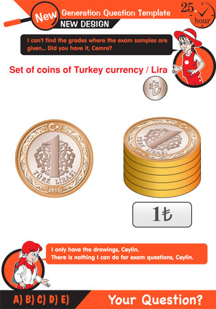 The lira coin symbolized as tl concept, kurus or piastre vector color icon design, 0.01 TL, 0.05 TL, 1 TL, 0.50 TL, 0.25 TL, 0.10 TL, editable, eps, editable, epsのイラスト素材