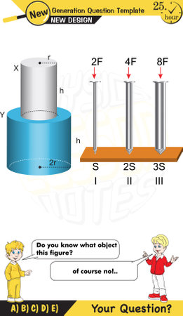 Physics, solid pressure, Next generation problems, template, experimentのイラスト素材