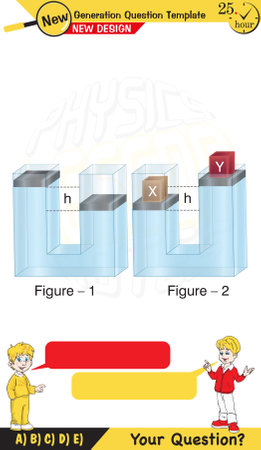 Physics, pressure and lifting force, archimedes principle, pressure of liquids and gases, Pascal's law, pressure of solids, Next generation problemsのイラスト素材