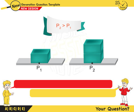 university and high school exam question form, Mathematics, physics, geometry, eps, for teacher, Next generation problems, two boys speech bubble, template, experimentのイラスト素材