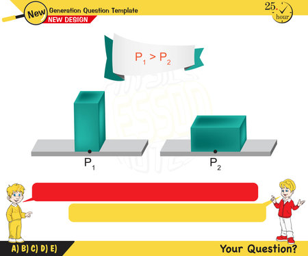university and high school exam question form, Mathematics, physics, geometry, eps, for teacher, Next generation problems, two boys speech bubble, template, experimentのイラスト素材