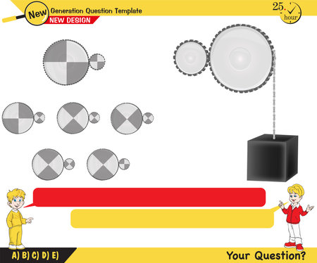 university and high school exam question form, Mathematics, physics, geometry, eps, for teacher, Next generation problems, two boys speech bubble, template, experimentのイラスト素材