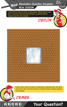 University and high school exam question form, Mathematics, physics, geometry, biology, eps, Next generation problems, two sisters, speech bubble, template, experimentのイラスト素材