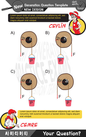 University and high school exam question form, Mathematics, physics, geometry, biology, eps, Next generation problems, two sisters, speech bubble, template, experimentのイラスト素材