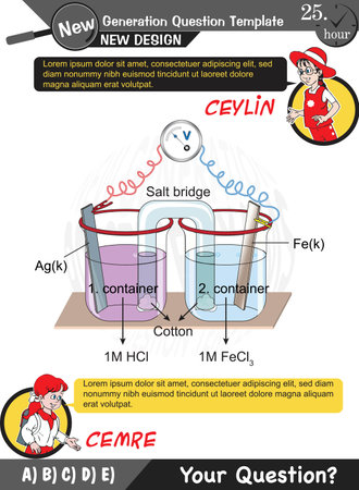 University and high school exam question form, Mathematics, physics, geometry, biology, eps, Next generation problems, two sisters, speech bubble, template, experimentのイラスト素材