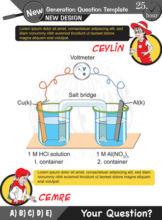 University and high school exam question form, Mathematics, physics, geometry, biology, eps, Next generation problems, two sisters, speech bubble, template, experimentのイラスト素材