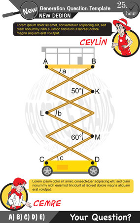 University and high school exam question form, Mathematics, physics, geometry, biology, eps, Next generation problems, two sisters, speech bubble, template, experimentのイラスト素材