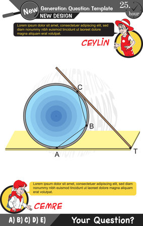 University and high school exam question form, Mathematics, physics, geometry, biology, eps, Next generation problems, two sisters, speech bubble, template, experimentのイラスト素材