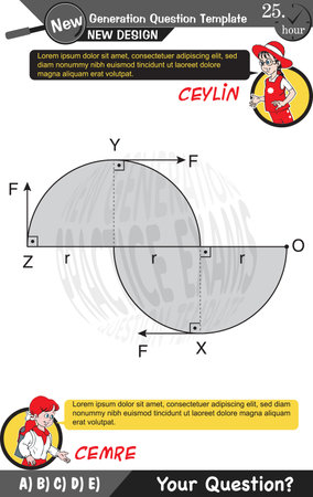 University and high school exam question form, Mathematics, physics, geometry, biology, eps, Next generation problems, two sisters, speech bubble, template, experimentのイラスト素材