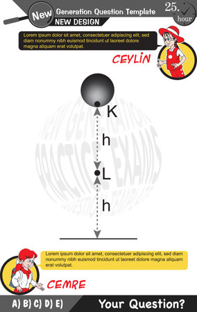 University and high school exam question form, Mathematics, physics, geometry, biology, eps, Next generation problems, two sisters, speech bubble, template, experimentのイラスト素材
