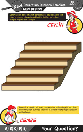 University and high school exam question form, Mathematics, physics, geometry, biology, eps, Next generation problems, two sisters, speech bubble, template, experimentのイラスト素材