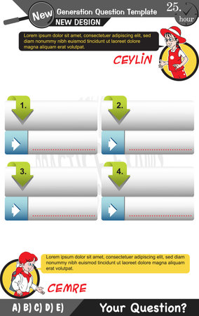 University and high school exam question form, Mathematics, physics, geometry, biology, eps, Next generation problems, two sisters, speech bubble, template, experimentのイラスト素材