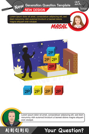 High school, middle school, exam question template, numerical lessons, verbal lessons, Next generation problems, dad, girl, for teachers, editableのイラスト素材