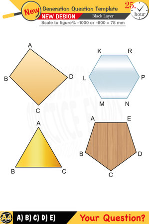 Geometry, geometric concepts, High school, middle school, exam question template, numerical lessonsのイラスト素材