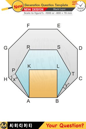 Geometry, geometric concepts, exam question template, numerical lessonsのイラスト素材