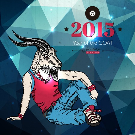 Hipster background. Year of the goat.  Geometric design. のイラスト素材