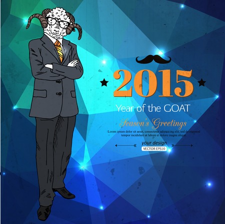 Hipster background. Year of the goat.  Geometric design.のイラスト素材