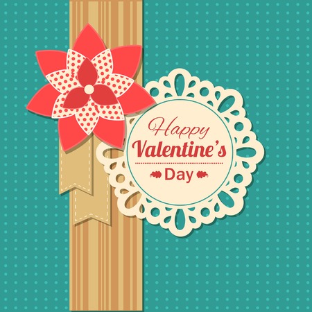 Valentines day  typographical retro holiday card. This vector illustration can be used as greeting card or wedding invitation for your design.のイラスト素材